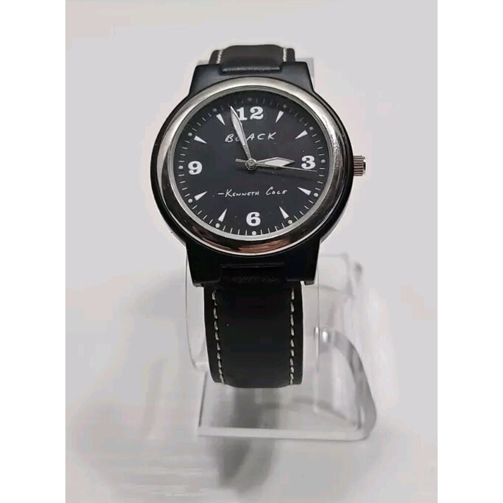 Vintage Kenneth Cole Black Analog Watch New Battery W54